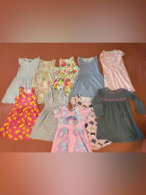Lot of 10 girls summer / lightweight dresses. Sz 6-7. Spring, rainbow, nautical